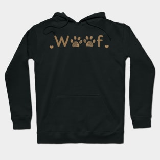 Woof text with paw print Hoodie